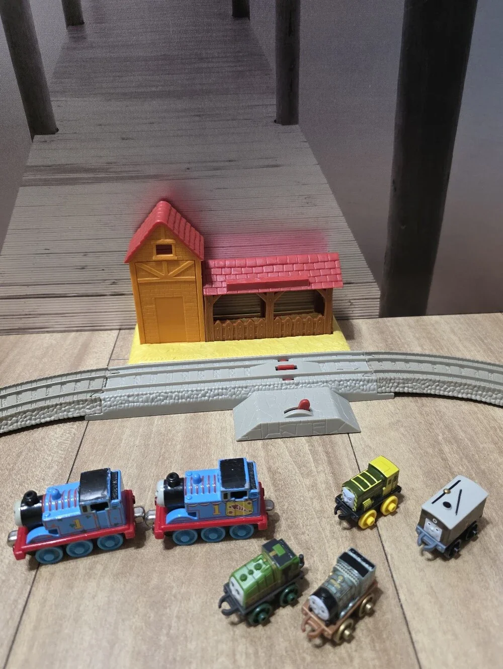 Thomas & Friends Track Set with Green Engine and Red Car